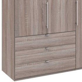 Schlafzimmerkleiderschrank Vasilio in Eiche Trüffelfarben mit viel Stauraum – Ansicht 4