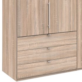 Moderner Falttürenschrank Gehvonda in Eiche Sägerau foliert – Ansicht 4