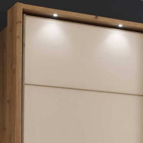 Gleittürenschrank Viramiru in Eiche Bianco und Beige – Ansicht 5