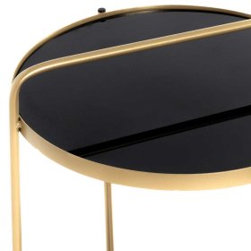 Glas Beistelltisch Ojana in Goldfarben und Schwarz – Ansicht 4
