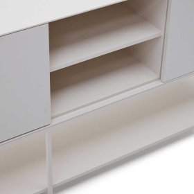 Esszimmersideboard Miobelda in Weiß mit Drehtüren und Ablage – Ansicht 5