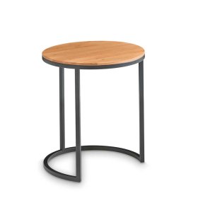 Wohnzimmertisch Set Jamy aus Asteiche Massivholz mit Metallgestell (zweiteilig) – Ansicht 6
