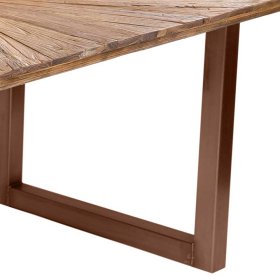Designtisch Natural aus Teak Recyclingholz und Stahl im Industry Style – Ansicht 6