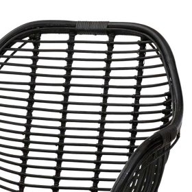 Schwarze Rattan Stühle Vitablo mit Armlehnen 45 cm Sitzhöhe (2er Set) – Ansicht 7