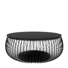 Couchtisch Fegaria mit Drahtgestell in runder Form – Ansicht 3