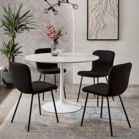 Schalenstuhl Set Aurora mit Gestell aus Metall in Schwarz (4er Set) – Ansicht 8