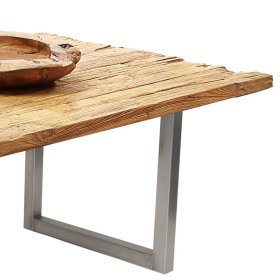 Esszimmer Tisch Genn aus Teak Recyclingholz und Stahl mit Bügelgestell – Ansicht 4