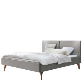 Skandi Design Stoffbett Latiroca in Grau und Kernbuchefarben – Ansicht 1