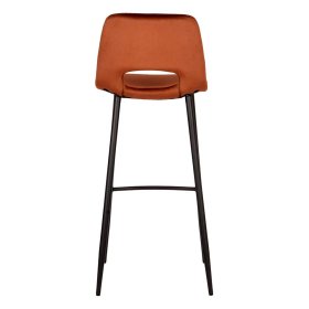 Moderner Barstuhl Set Estoron mit 78 cm Sitzhöhe und Samtbezug (2er Set) – Ansicht 4