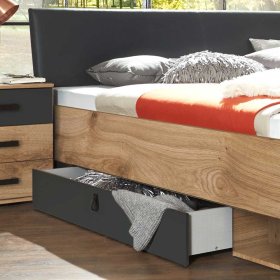 Schlafzimmer Set Latizia in Dunkelgrau und Plankeneiche Holzoptik (vierteilig) – Ansicht 8