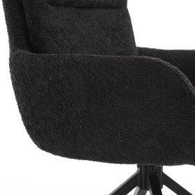 2 Stühle in Anthrazit Dorotha aus Boucle Stoff und Metall (2er Set) – Ansicht 8