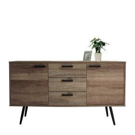 Esszimmersideboard Mooning in Holzoptik Braun mit drei Schubladen – Ansicht 3