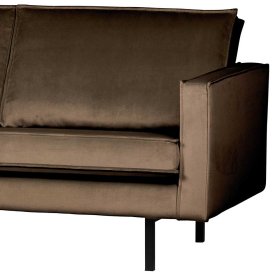 Couch Majero in Taupe Webstoff im Retro Look – Ansicht 5
