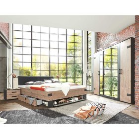 Schlafzimmermöbel modern Vedra im Industrie Stil Made in Germany (vierteilig) – Ansicht 1