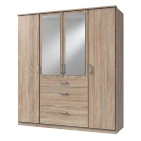 Kleiderschrank mit Spiegeln Estella in Eiche Sägerau 179 cm breit – Ansicht 1