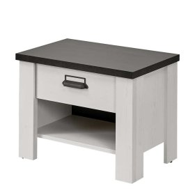 Landhausstil Nachtkonsole Dionada in Pinie Weiß 46 cm hoch – Ansicht 1