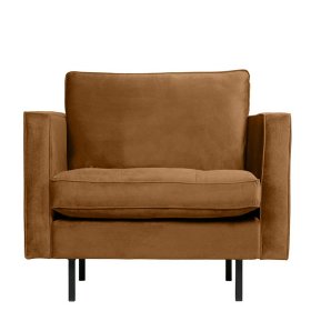 Retro Design Einzelsessel Habanas in Honigfarben Samt – Ansicht 2