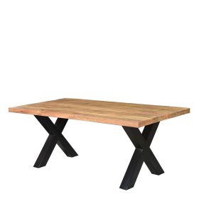 Küchentisch Inbano aus Mangobaum Massivholz und Metall im Loft Design – Ansicht 1