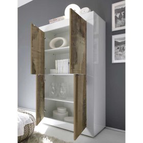Wohnzimmerschrank Yuelva mit 4 Drehtüren in modernem Design – Ansicht 3