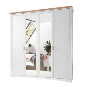 Schlafzimmer Dymco im Landhausstil in Holzoptik Pinie weiß (fünfteilig) – Ansicht 9