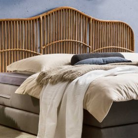 Einzelnes Bett Kopfteil Koropi aus Rattan Geflecht 200 cm breit – Ansicht 7