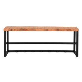 Wandgarderobe Rollandino aus Mangobaum Massivholz und Metall – Ansicht 2