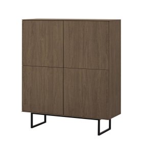 Wohnzimmerschrank Anuta in Nussbaumfarben 137 cm hoch – Ansicht 1