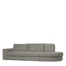 Modulares Sofa Fredoco in Grau mit Armlehne links - Rundung rechts – Ansicht 1