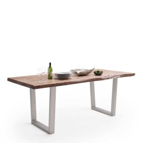 Holztisch Glasgow mit natürlicher Baumkante im Industry und Loft Stil – Ansicht 2