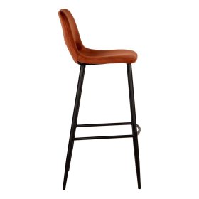 Moderner Barstuhl Set Estoron mit 78 cm Sitzhöhe und Samtbezug (2er Set) – Ansicht 3