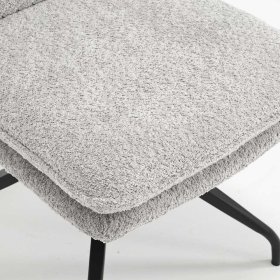2 Stühle Ovidiu aus Boucle Stoff und Metall drehbar (2er Set) – Ansicht 7