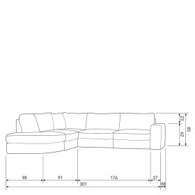 Modernes L Sofa Fredoco in Grau mit drei Sitzplätzen – Ansicht 13
