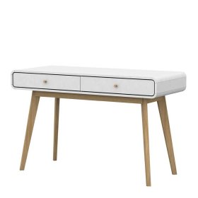 Designschreibtisch Zedias im Skandi Design in Weiß – Ansicht 1