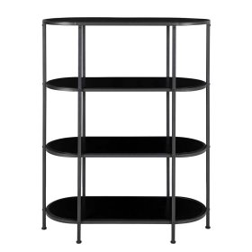 Ovales Wohnzimmerregal Enetta in Schwarz modernes Design – Ansicht 3