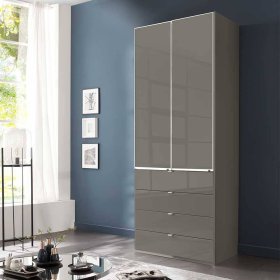 Schlafzimmerschrank Boplaroma mit vier Schubladen Front glasbeschichtet – Ansicht 2