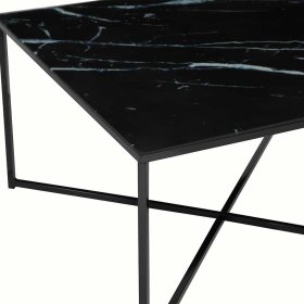 Retrostil Couchtisch Judita in Schwarz mit Glasplatte – Ansicht 4