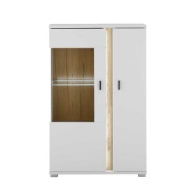 Wohnzimmer Anbauwand Luzillo in Wildeichefarben und Weiß (dreiteilig) – Ansicht 10