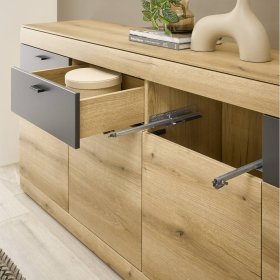 Sideboard Badehma in Dunkelgrau und Eichefarben – Ansicht 5