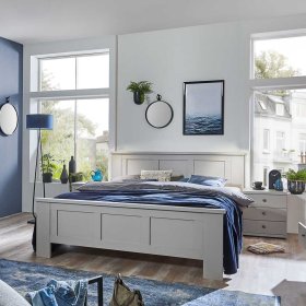 Doppelbett Saconso in Hellgrau im Landhausstil – Ansicht 2