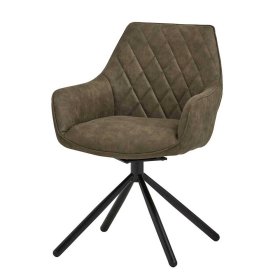 Polsterstuhl Set Esszimmer Vereny in Oliv Grün mit Armlehnen (2er Set) – Ansicht 1