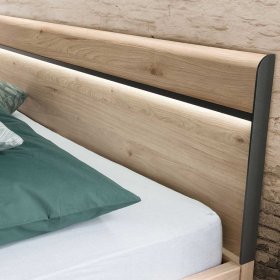 Komplettes Schlafzimmer Bruvena in Eichefarben und Dunkelgrau (vierteilig) – Ansicht 4