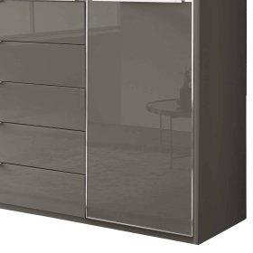 Brauner Schlafzimmerschrank Boplaroma Front glasbeschichtet in modernem Design – Ansicht 3