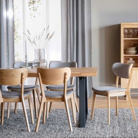 Essgruppe Casorias im Loft Design in Hellgrau und Eiche (siebenteilig) – Ansicht 2