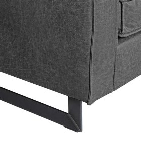 Recyclingleder Sessel Wave in Anthrazit Vintage mit Bügelgestell – Ansicht 3