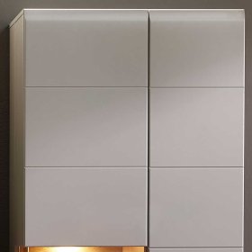 Wandvitrine Accadira in Grau und Eiche Optik mit LED Beleuchtung – Ansicht 4