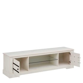 TV Unterschrank Siluzia in Weiß und Schwarz 160 cm breit – Ansicht 4