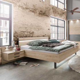 Schlafzimmer Bruvena mit Schwebetürenschrank in Eiche Optik (vierteilig) – Ansicht 2