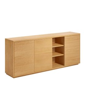 Großes Esszimmersideboard Magies in Eichefarben mit Drehtüren – Ansicht 1