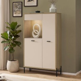 Highboard Zimena mit Vierfußgestell aus Metall in modernem Design – Ansicht 2