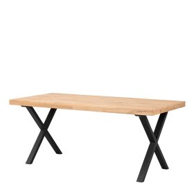 Esszimmer Tisch Tagma mit Eichemassivholzplatte im Loft Stil – Ansicht 1